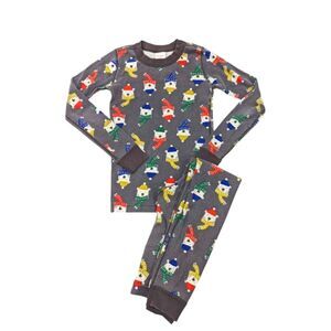 Hanna Andersson Gray Polar Brr Bear Long John Pajamas Boys Girls Size 130 8